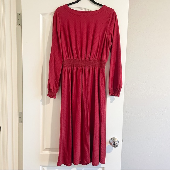 CROFT & BARROW red dot midi dress - Picture 5 of 6